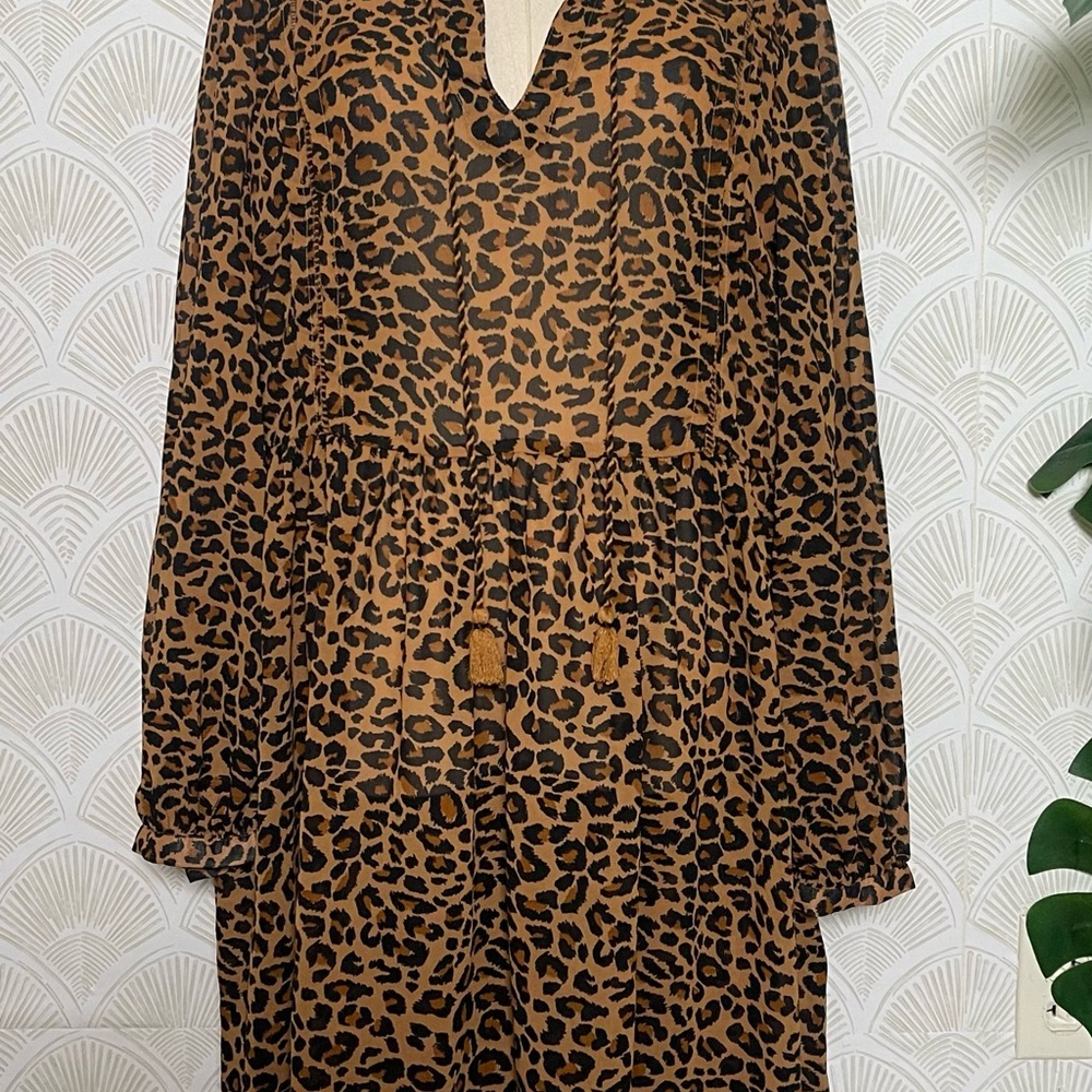 Leopard Print V-Neck Dress